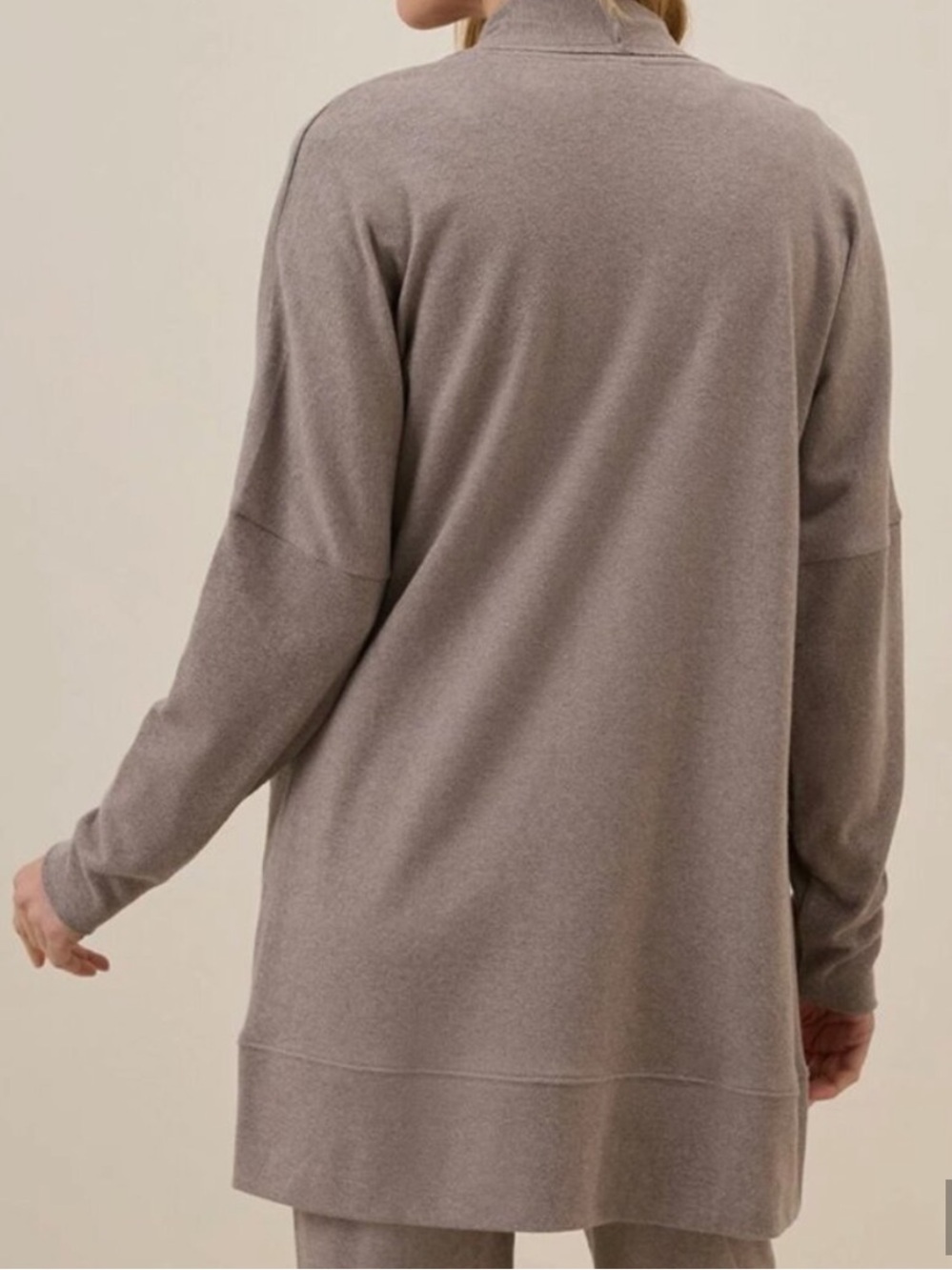 Pact Airplane Wrap Cardigan XL Taupe 100% Organic Cotton Open Front Slouchy Cozy - Picture 3 of 14